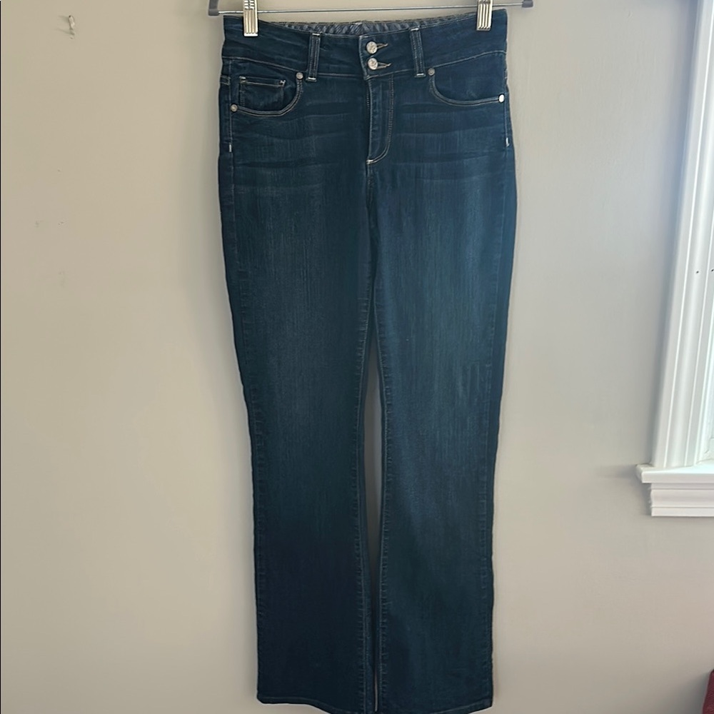 PAIGE H.H. Boot Jeans in Dark Blue Wash, Sz 30